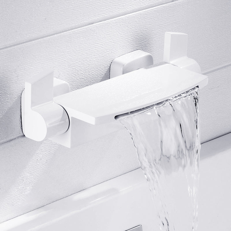 Wall Mounted Metal Tub Filler Low Arc Freestanding Bathtub Faucet