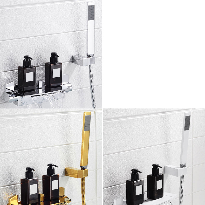 Wall Mounted Metal Tub Filler Low Arc Freestanding Bathtub Faucet