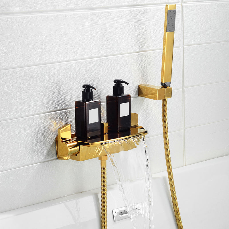 Wall Mounted Metal Tub Filler Low Arc Freestanding Bathtub Faucet