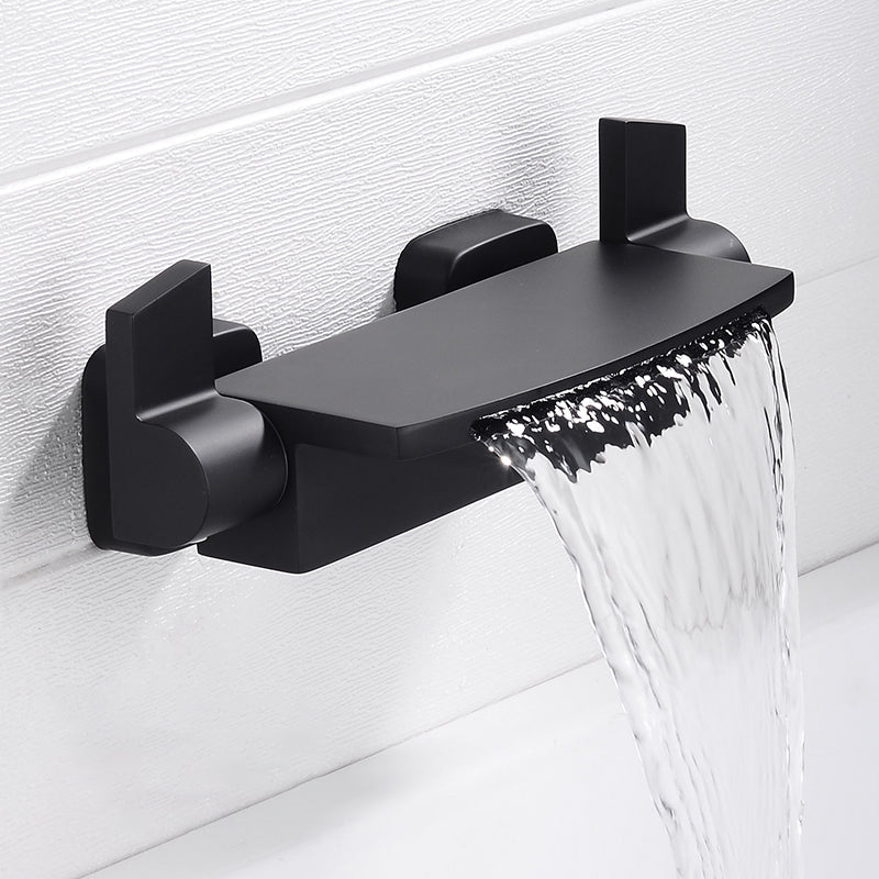 Wall Mounted Metal Tub Filler Low Arc Freestanding Bathtub Faucet