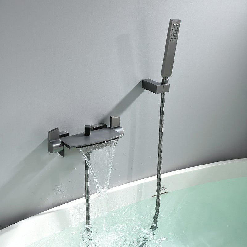 Wall Mounted Metal Tub Filler Low Arc Freestanding Bathtub Faucet