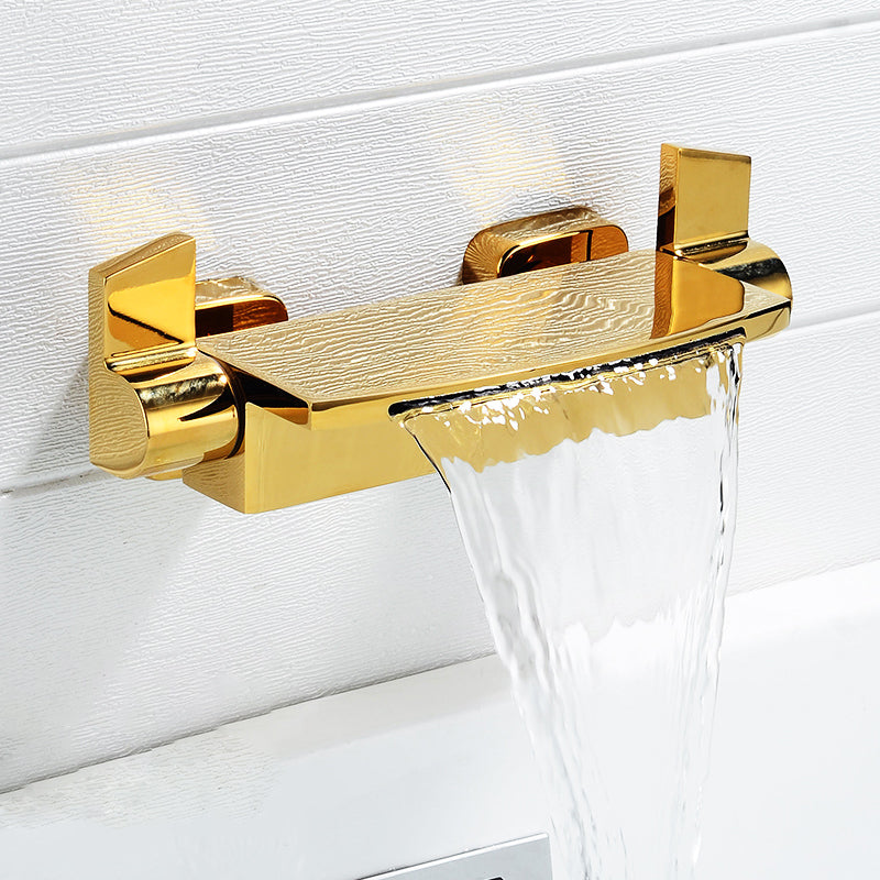 Wall Mounted Metal Tub Filler Low Arc Freestanding Bathtub Faucet