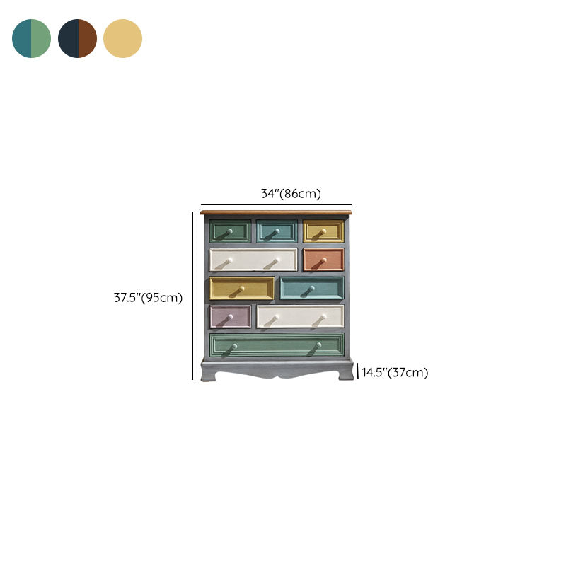 Coastal Storage Chest Dresser Solid Wood Storage Chest with 8/10/11/12 Drawers