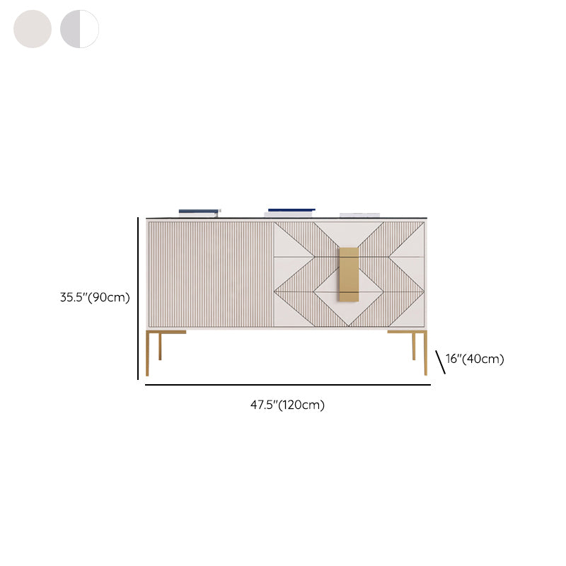 15.6-inch Width Storage Chest Classic Glam Stone Storage Chest Dresser