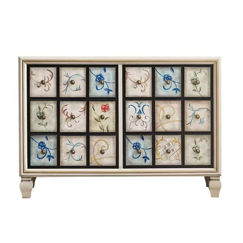 16.38/17.55 Width Coastal Storage Chest Dresser Solid Wood Dresser