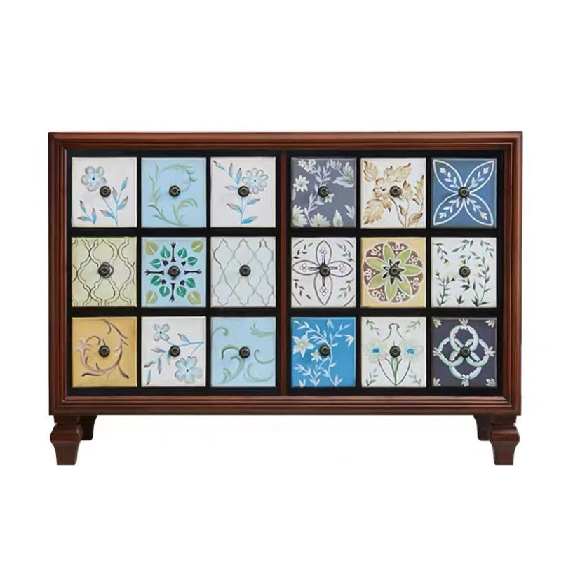 16.38/17.55 Width Coastal Storage Chest Dresser Solid Wood Dresser