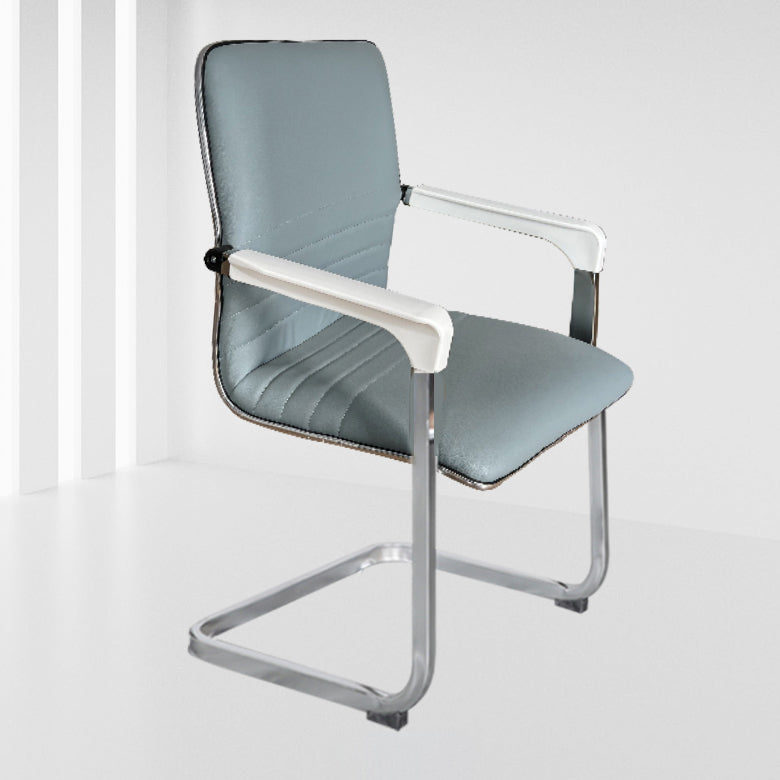 Contemporary Fixed Arms Office Chair Leather Task Chair for Office