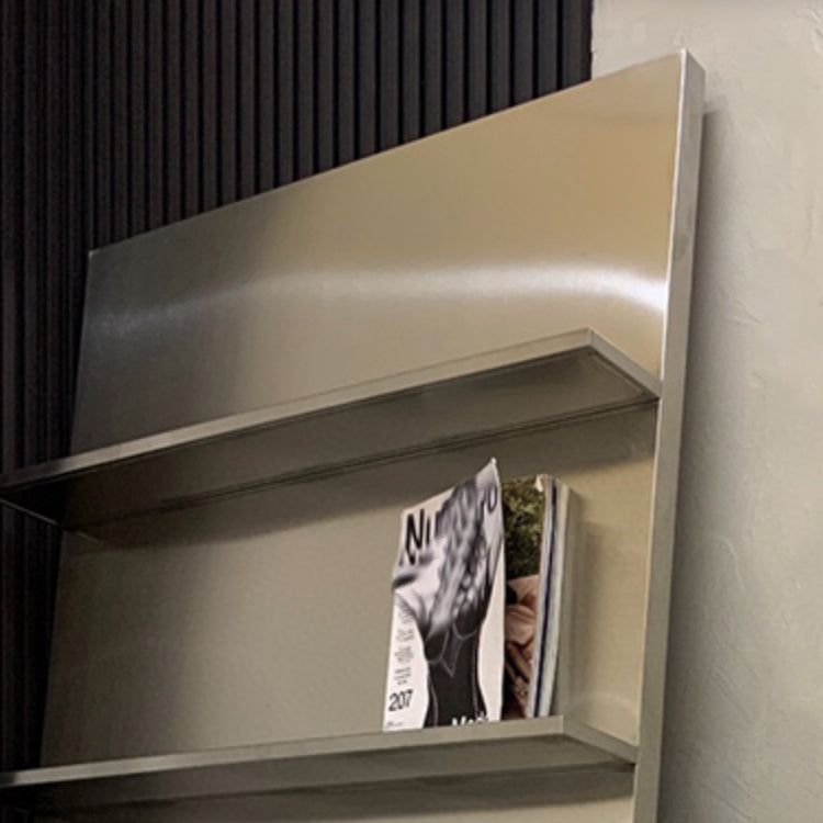 Contemporary Stainless Steel Bookcase Standard Closed Back Bookshelf for Bedroom