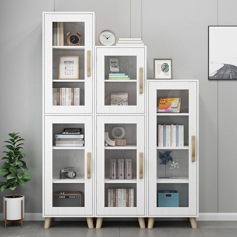 Engineered Wood Standard Bookshelf Modern White Bookcase with Shelves