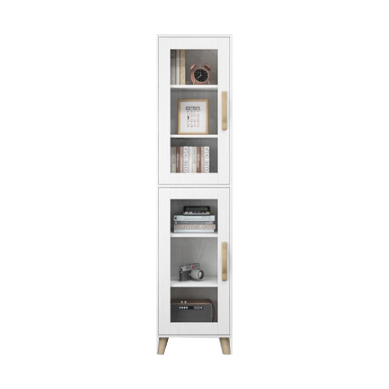 Engineered Wood Standard Bookshelf Modern White Bookcase with Shelves