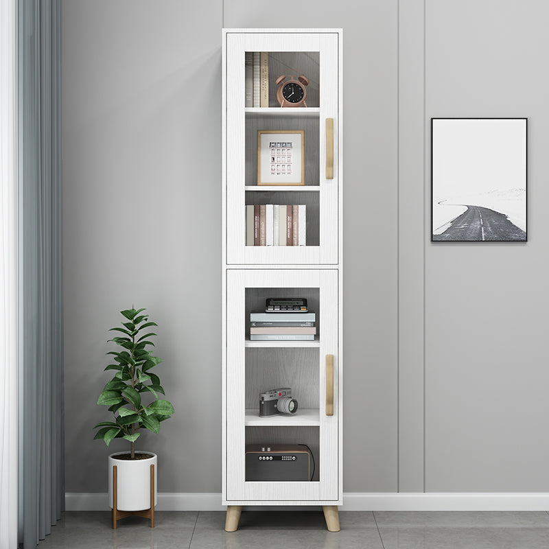 Engineered Wood Standard Bookshelf Modern White Bookcase with Shelves