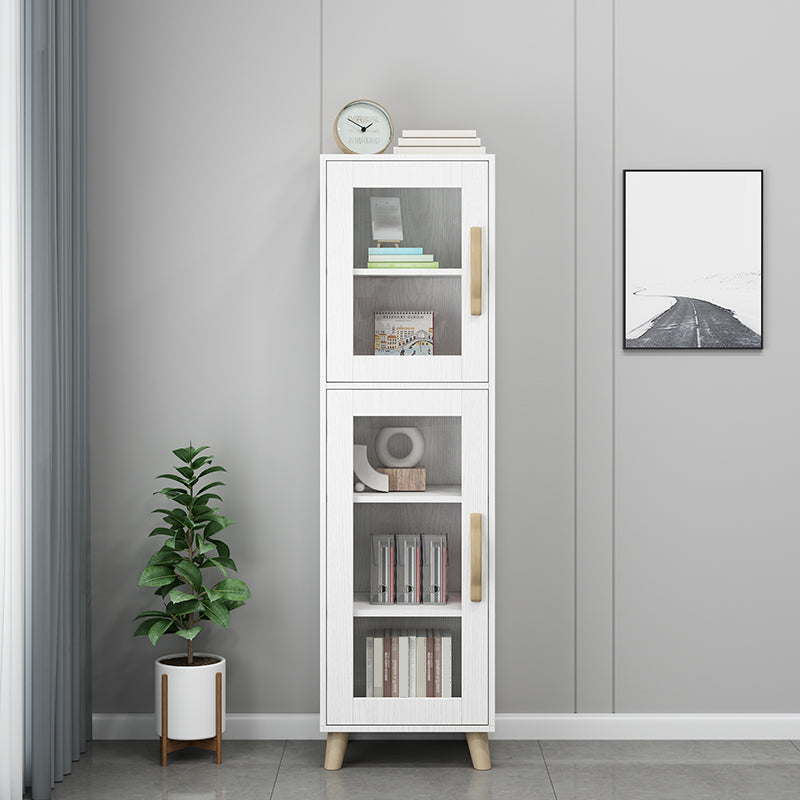 Engineered Wood Standard Bookshelf Modern White Bookcase with Shelves