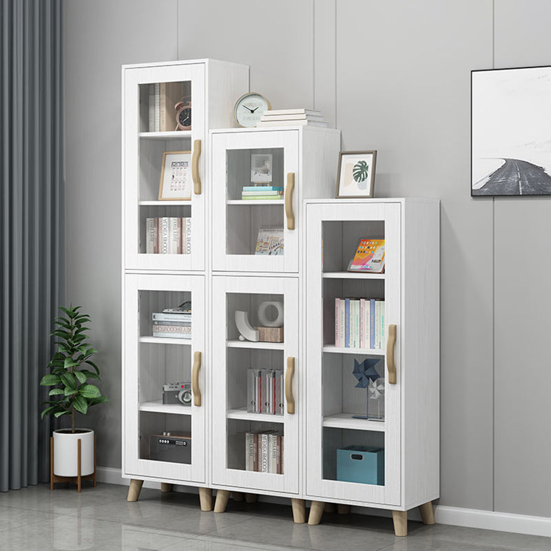 Engineered Wood Standard Bookshelf Modern White Bookcase with Shelves
