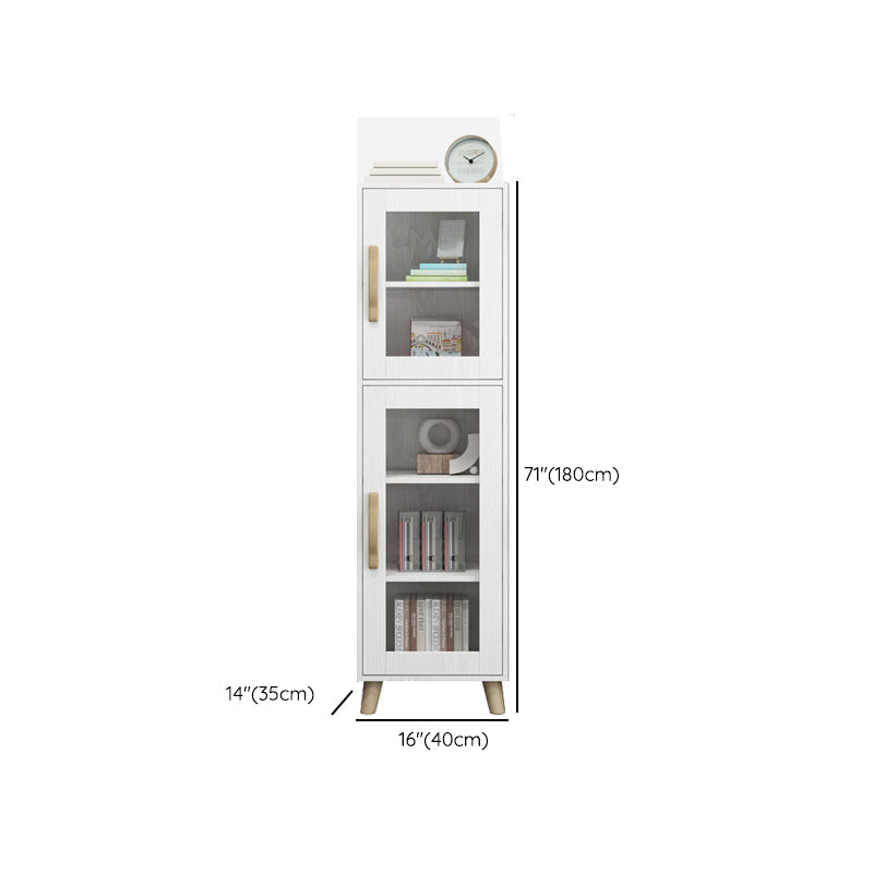 Engineered Wood Standard Bookshelf Modern White Bookcase with Shelves