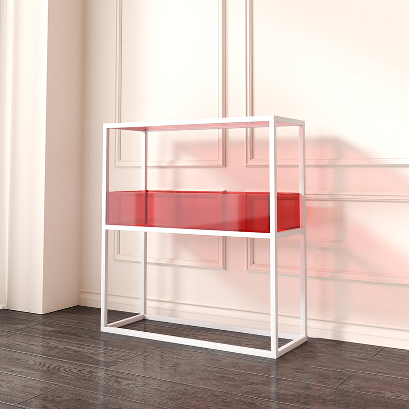 1-Tier Standard Bookshelf Modern Style Open Back Acrylic Bookcase