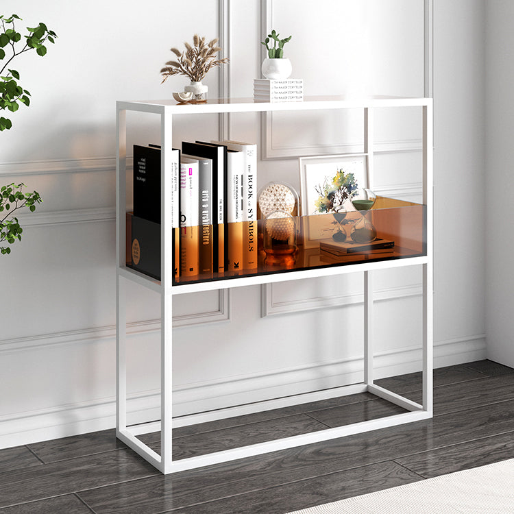 1-Tier Standard Bookshelf Modern Style Open Back Acrylic Bookcase
