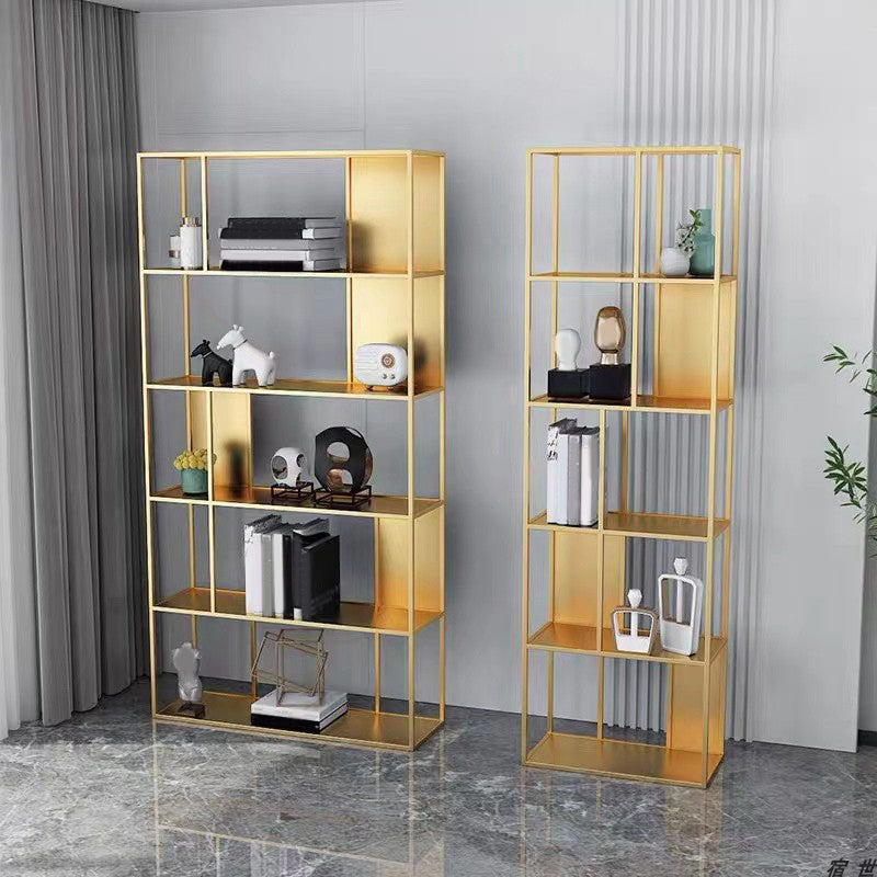 Glam Open Back Standard Bookshelf Metal Shelves Included Bookcase