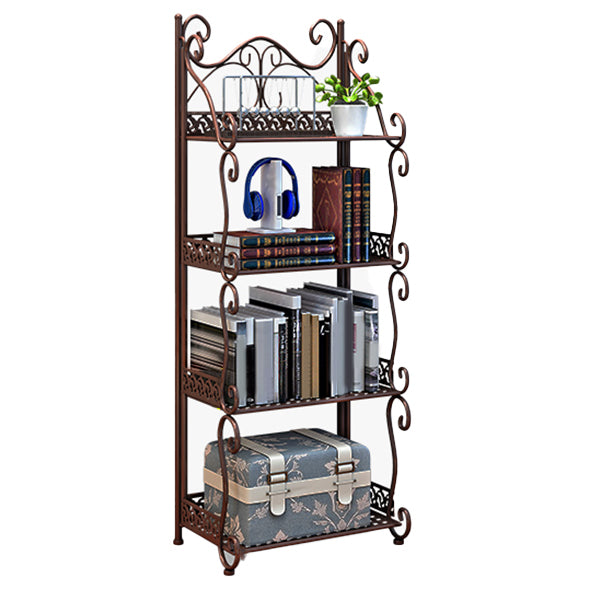 Metal Standard Bookcase Contemporary Open Back Bookshelf with Shelves