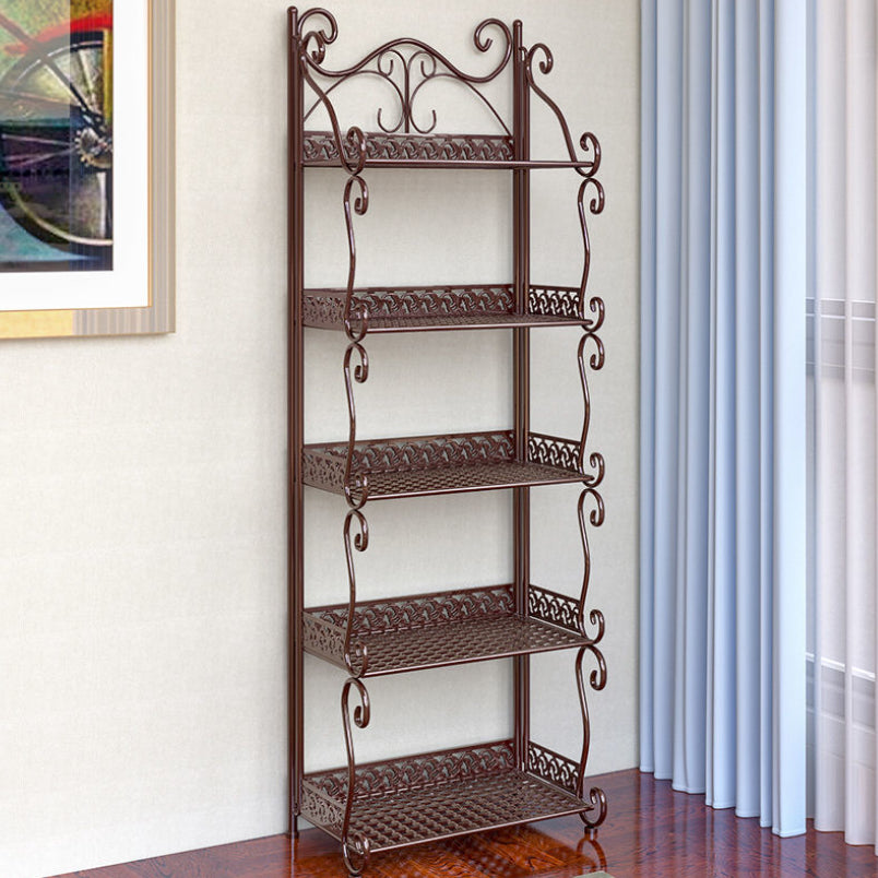 Metal Standard Bookcase Contemporary Open Back Bookshelf with Shelves