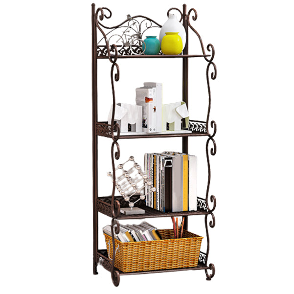 Metal Standard Bookcase Contemporary Open Back Bookshelf with Shelves