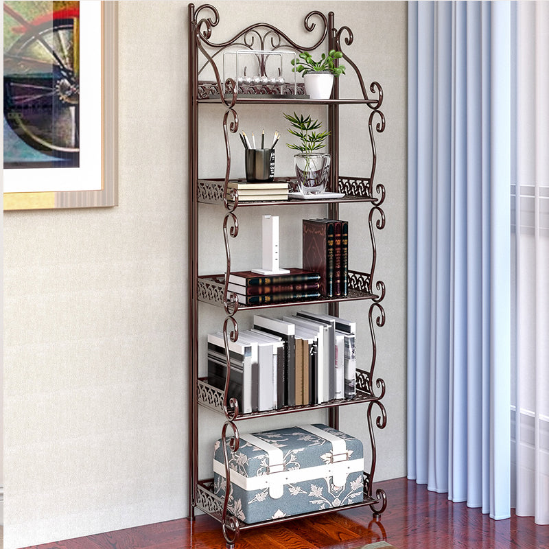 Metal Standard Bookcase Contemporary Open Back Bookshelf with Shelves