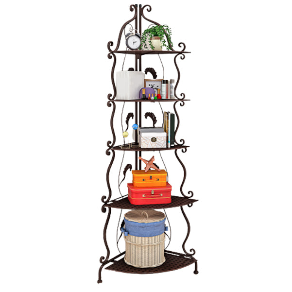 Metal Standard Bookcase Contemporary Open Back Bookshelf with Shelves