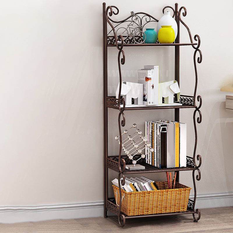 Metal Standard Bookcase Contemporary Open Back Bookshelf with Shelves