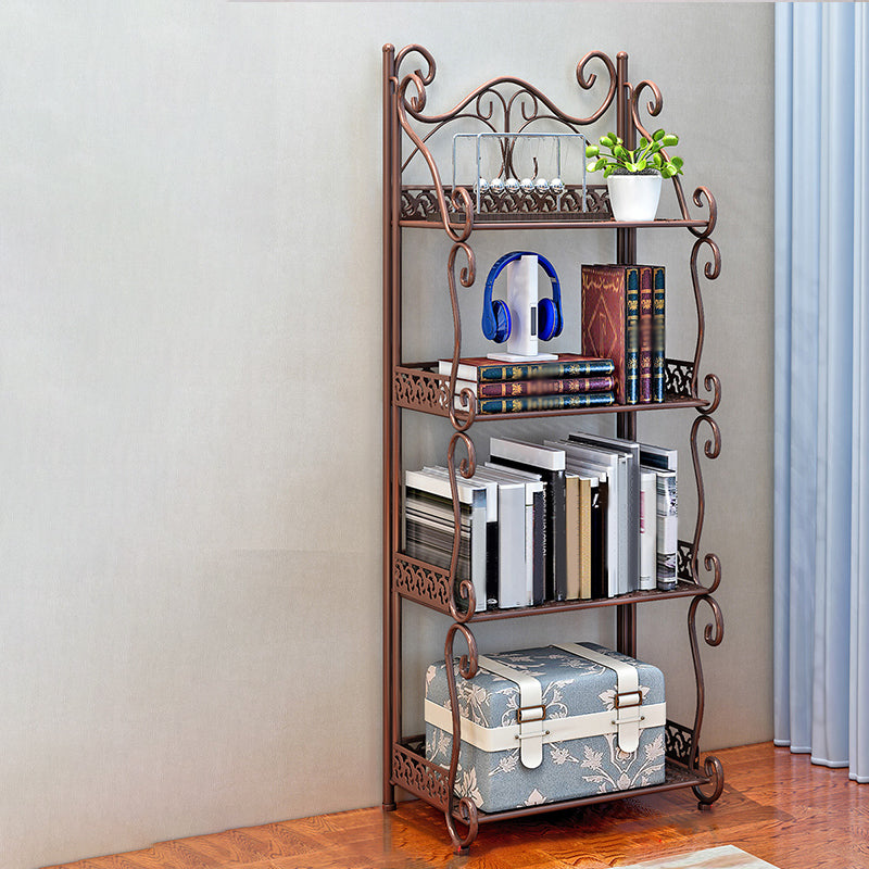 Metal Standard Bookcase Contemporary Open Back Bookshelf with Shelves