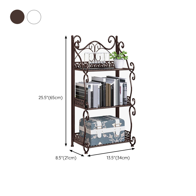 Metal Standard Bookcase Contemporary Open Back Bookshelf with Shelves