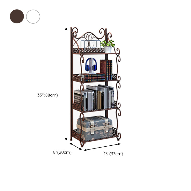 Metal Standard Bookcase Contemporary Open Back Bookshelf with Shelves