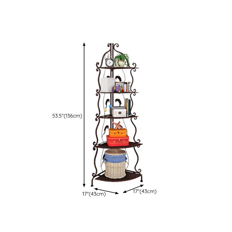 Metal Standard Bookcase Contemporary Open Back Bookshelf with Shelves