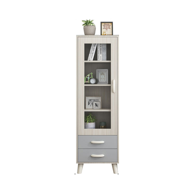 Closed Back Engineered Wood Bookshelf Standard Contemporary Bookcase