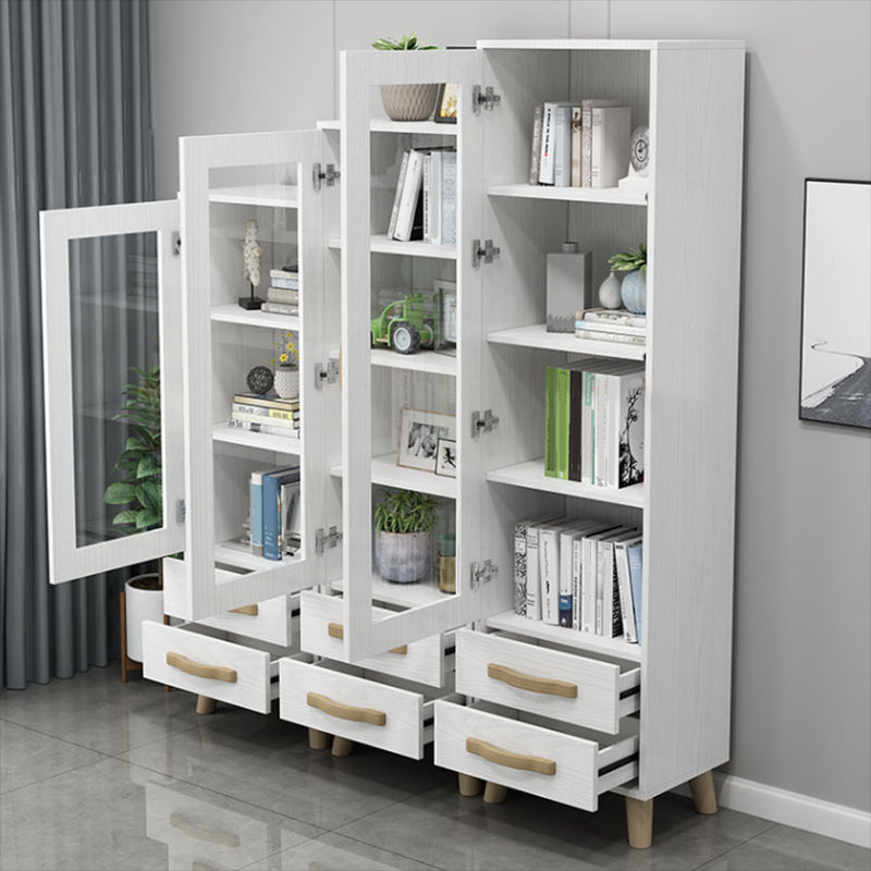 Closed Back Engineered Wood Bookshelf Standard Contemporary Bookcase