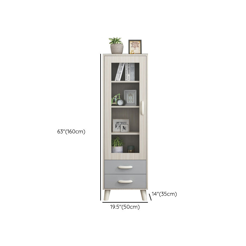 Closed Back Engineered Wood Bookshelf Standard Contemporary Bookcase