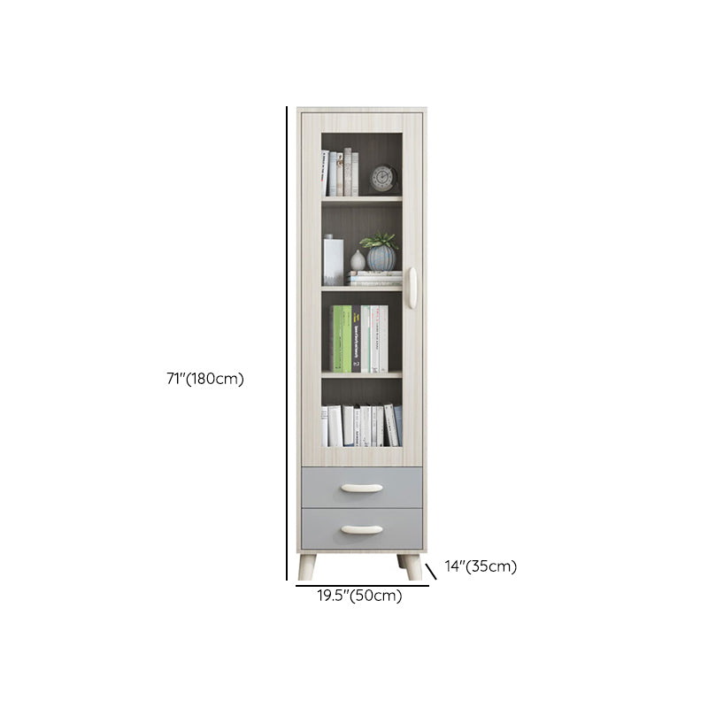 Closed Back Engineered Wood Bookshelf Standard Contemporary Bookcase