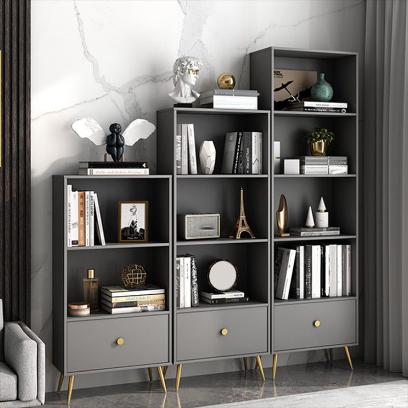 Contemporary Engineered Wood Bookcase Closed Back Standard Bookshelf