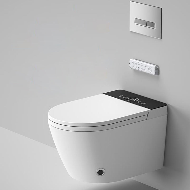 Elongated Wall Mounted Bidet with Heated Seat White 12.20" High Temperature Control Bidet