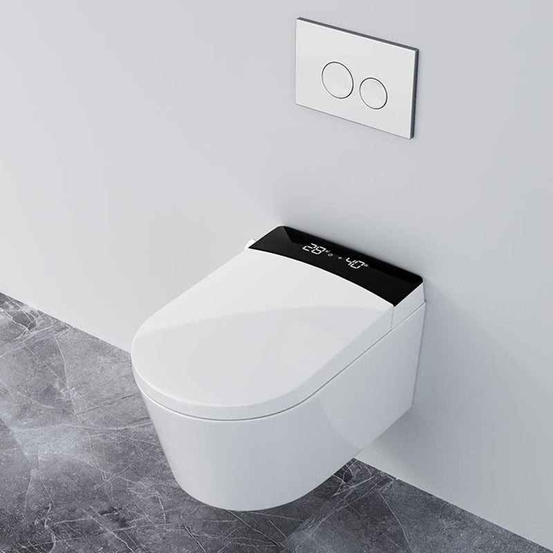 Elongated Wall Mounted Bidet with Heated Seat White 12.20" High Temperature Control Bidet