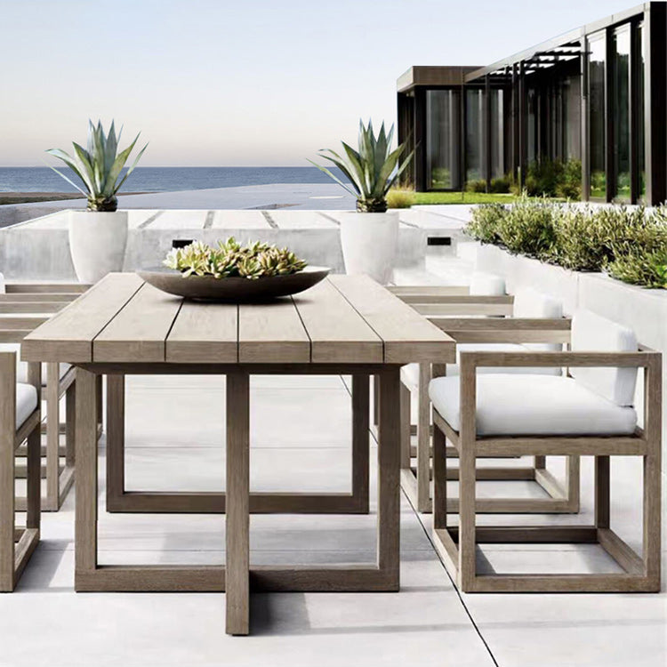 Contemporary White Patio Dining Chair with UV Protective Finish Cushion