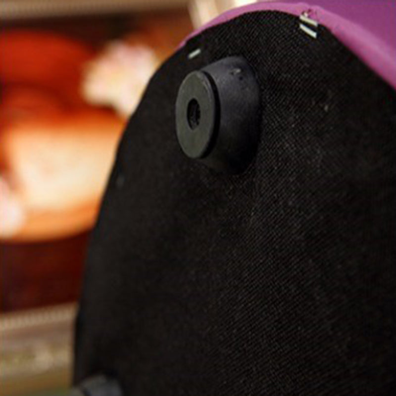 Color Block Ottoman Faux Leather Stain Resistant Cylinder Shape Pouf Ottoman