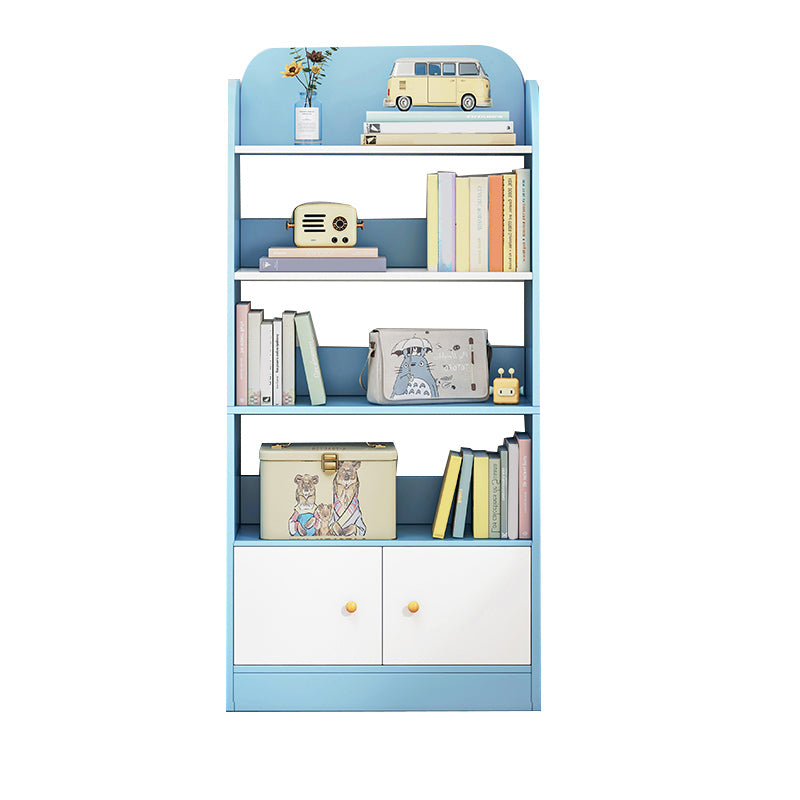 Contemporary Wood Chest Rectangle with Doors Side Cabinet with Shelves