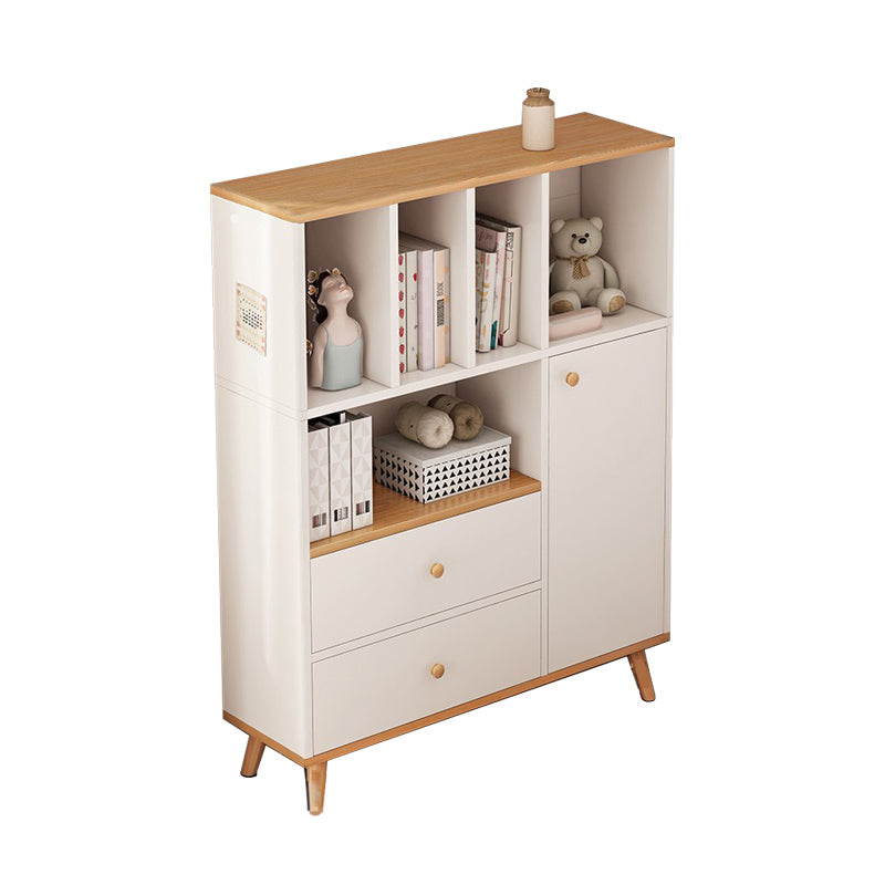 Contemporary Wood Chest Rectangle with Doors Side Cabinet with Shelves