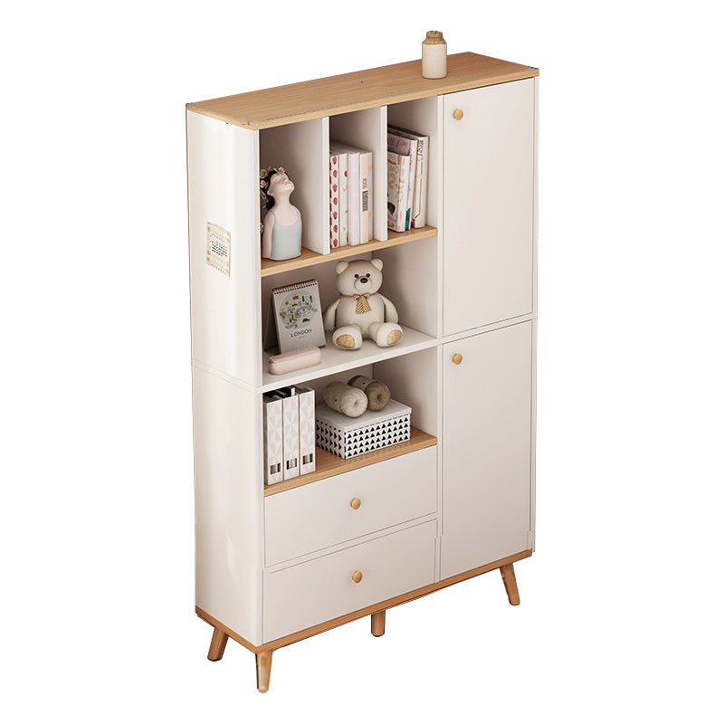 Contemporary Wood Chest Rectangle with Doors Side Cabinet with Shelves