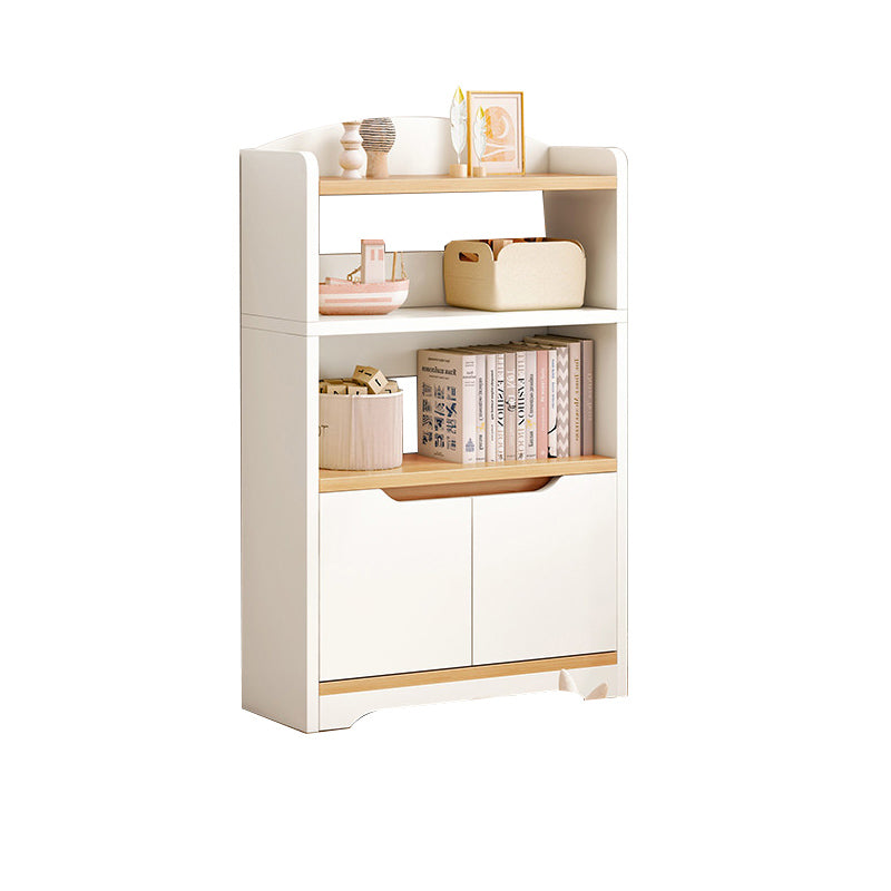 Contemporary Wood Chest Rectangle with Doors Side Cabinet with Shelves