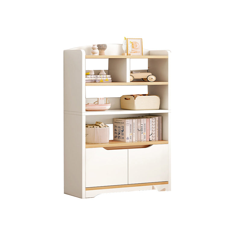 Contemporary Wood Chest Rectangle with Doors Side Cabinet with Shelves
