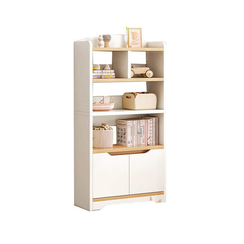 Contemporary Wood Chest Rectangle with Doors Side Cabinet with Shelves
