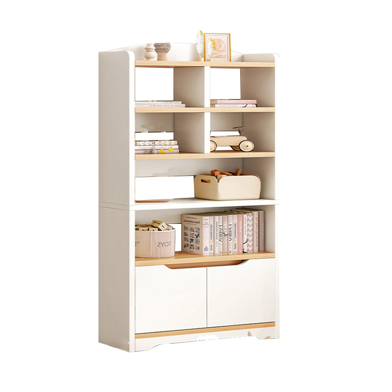 Contemporary Wood Chest Rectangle with Doors Side Cabinet with Shelves
