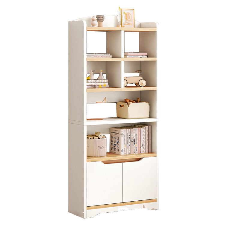Contemporary Wood Chest Rectangle with Doors Side Cabinet with Shelves