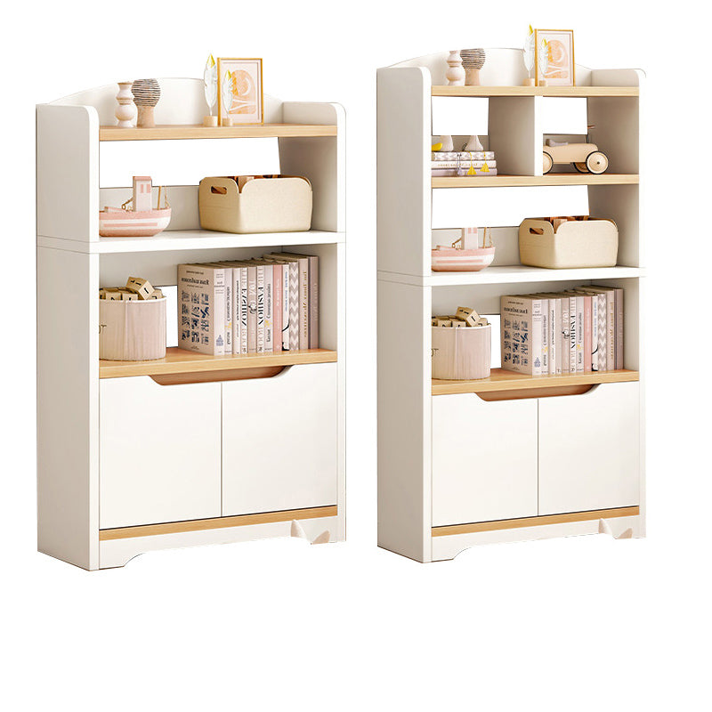 Contemporary Wood Chest Rectangle with Doors Side Cabinet with Shelves