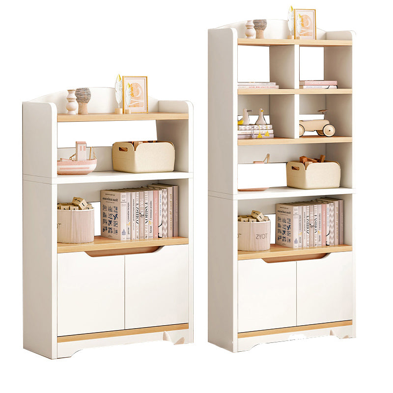 Contemporary Wood Chest Rectangle with Doors Side Cabinet with Shelves